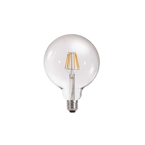Bombilla LED G125 E27 con led de filamento 6W, luz cálida 2700K