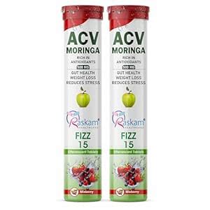 ACV Moringa 15 Effervescent Tablets 500mg Apple Cider Vinegar With No ...
