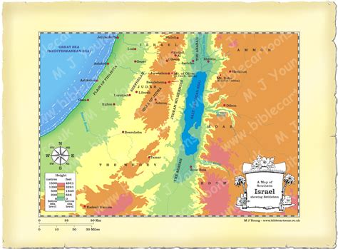 Map of Southern Israel showing Bethlehem | Bible Cartoons