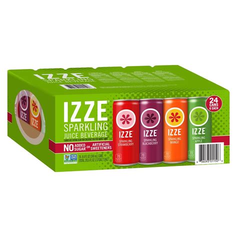 Izze Izze Sparkling Juice Beverage Variety Pack, 8.4 oz, 24 ct - Span Elite
