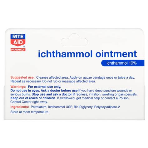 Rite Aid Ichthammol Ointment 10% - 1 Ounce, Drawing Salve, Soothing ...