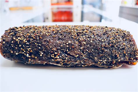 Pepper encrusted cured beef at Peckham Kitchen