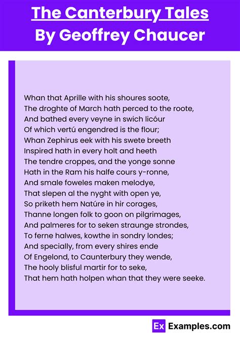 The Canterbury Tales Poem by Geoffrey Chaucer, Download Pdf