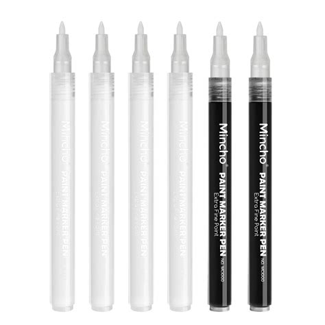 Mincho White Paint Pens for Rock Painting Wood Plastic Leather Glass ...