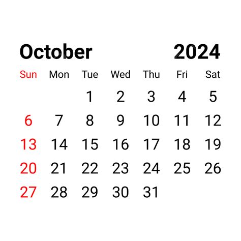 2024年十月曆, 2024年10月, 2024, 2024年日历向量圖案素材免費下載，PNG，EPS和AI素材下載 - Pngtree