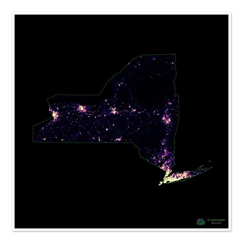 New York - Population density heatmap - Fine Art Print – Grasshopper ...