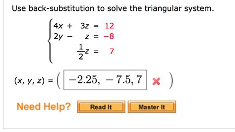Use Back Substitution to Solve the Triangular System 的图像结果