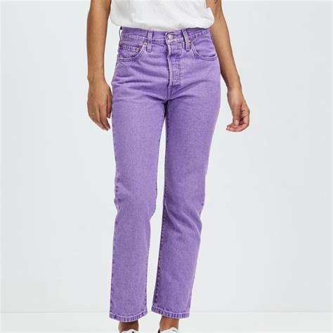 Purple Levi jeans 501 Crop Jeans by Levi new with... - Depop