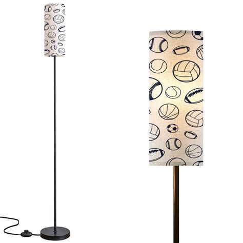 Modern Standing Lamps Balls Black White Seamless Dimmable Floor Lamp ...