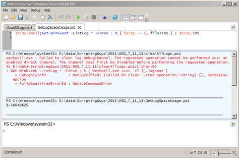 PowerShell Script to Clear All Windows Logs 的图像结果
