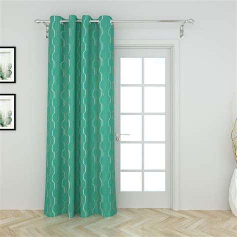 Buy Saddle Quartz Green Printed Semi-Blackout Door Curtain - 270x110cm ...