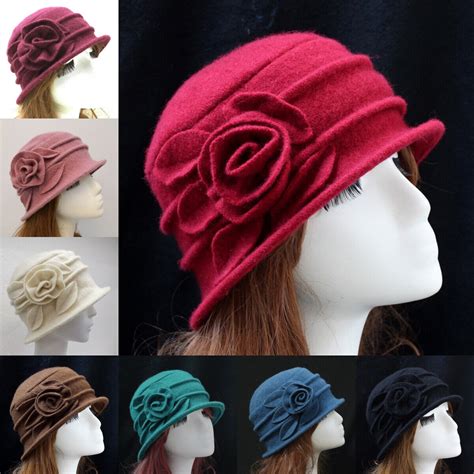 Women 1920s Look Wool Beret Beanie Cloche Bucket Hat Cap Retro Ladies ...