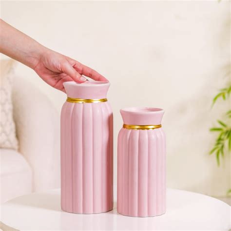 Flowerful Vintage Ceramic Vase Set of 2 Pink Online - Premium Vase ...