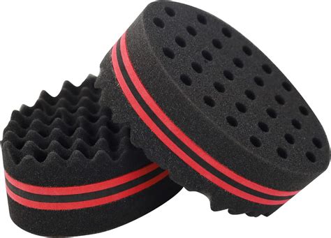 2 Pcs Big and Small Holes Hair Sponge Brushes, Afro Coils Hair Curls ...