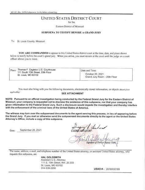 County releases federal grand jury subpoenas after indictment of former ...