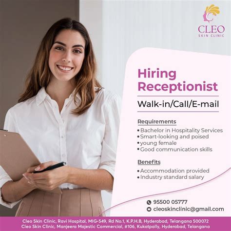 Receptionist Job | Receptionist jobs, Medical receptionist, Good ...