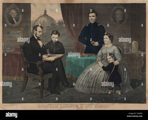 Abraham Lincoln and his Family, from Left Abraham Lincoln, William ...