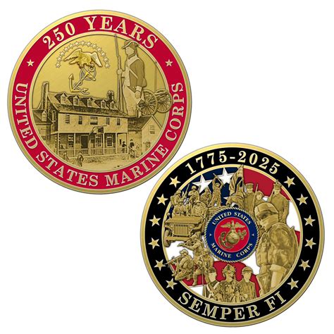 Marine Corps 250th Anniversary Challenge Coin - Coins for Anything, Inc.