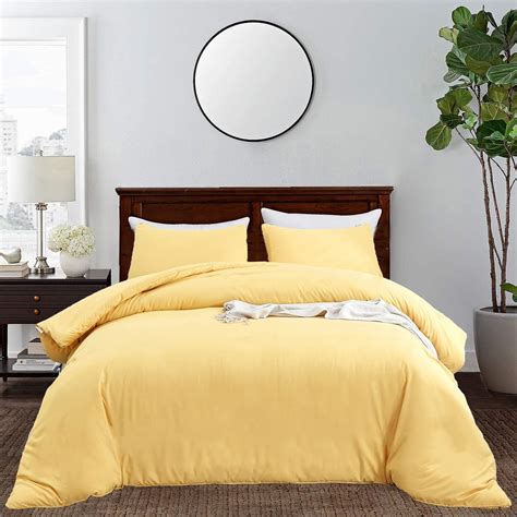 Amazon.com: CLOTHKNOW Yellow Comforter Set Queen Light Yellow Bedding ...