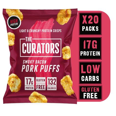 The Curators High Protein Pork Puffs Smoky Bacon 25g 20 | Desertcart INDIA