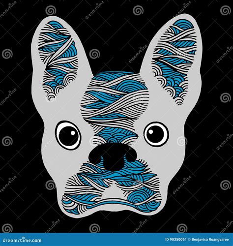 French Bulldog Sugar Skull, Frenchie Cute Dog Day of the Dead, Vector ...