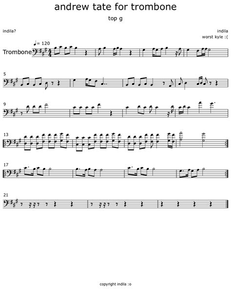 andrew tate for trombone - Sheet music for Trombone