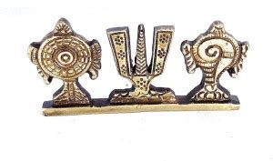 vyomika decor Brass Shankh Chakra Namah Showpiece|Brass Tirupati Balaji ...