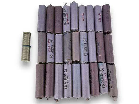 Lot - 28 Rolls of Nickels