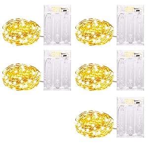 Buy MIRADH 5 Pack of 10 Feet 30 Led Fairy Lights Battery Operated Led ...