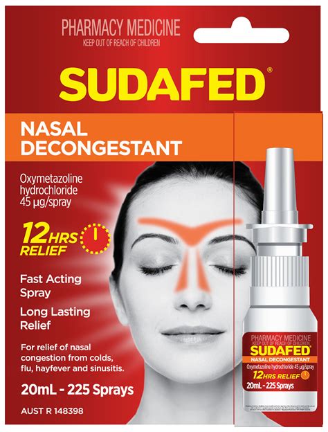 Sudafed Nasal Decongestant Sinus Relief Spray 20mL - Unichem Hobsonville Pharmacy Shop