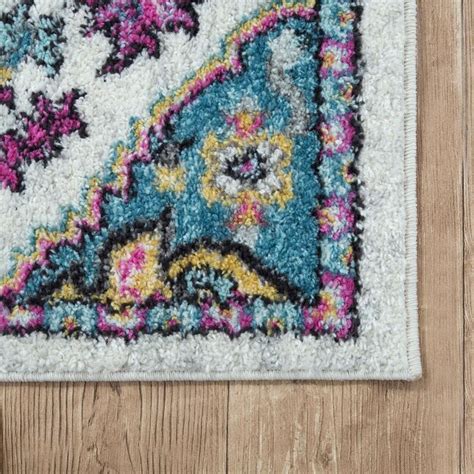 LNC Elegant Botanical 2 X 4 (ft) Shag Blue and Purple Floral/Botanical ...