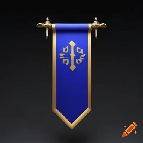 Royal blue and gold medieval banner design on Craiyon