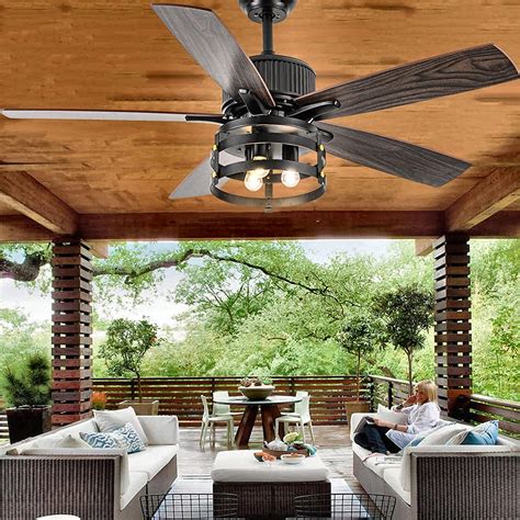Large Rustic Ceiling Fans Groton Outdoor Ceiling Fan With Light By