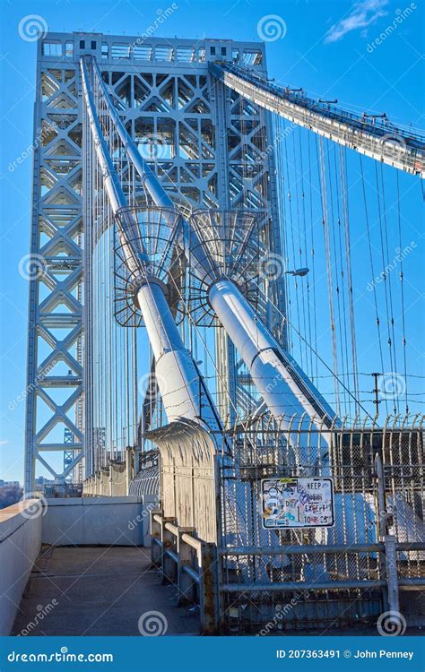 A View of the East Tower and Cables of George Washington Bridge in ...