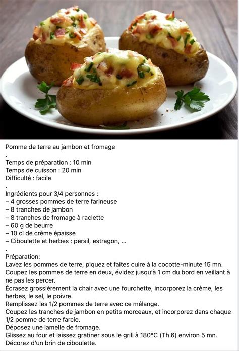Baked Potatoes Recipe in French
