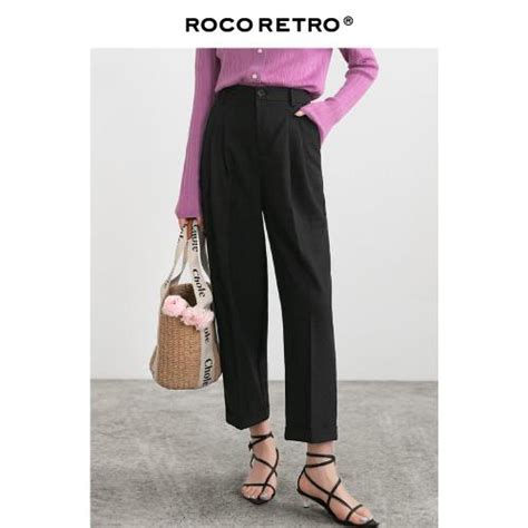 ROCO 9色高腰垂感直筒ins闊腿褲|褲子|ETMall東森購物網