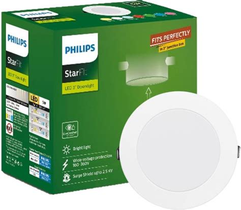 PHILIPS Starfit 5 watt Concealed LED Downlighter with 3 inch Cut-Out ...
