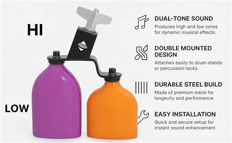 WildCard India Bicolor Cowbell for Drum Set | Double-Mounted Percussion ...