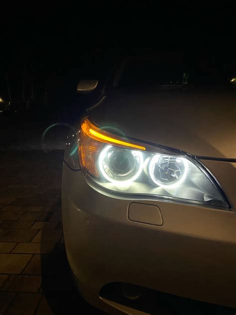 BMW E60 Headlights at Night