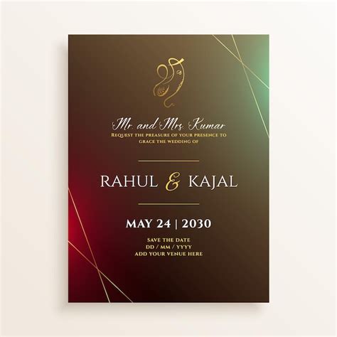 Indian wedding or engagement card template design | Free Vector