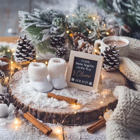 Winter Pregnancy Announcement Template, Snow-themed Baby Reveal ...