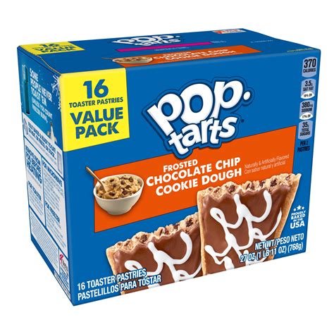 Pop-Tarts Frosted Chocolate Chip Cookie Dough, 16 Toaster Pastries ...