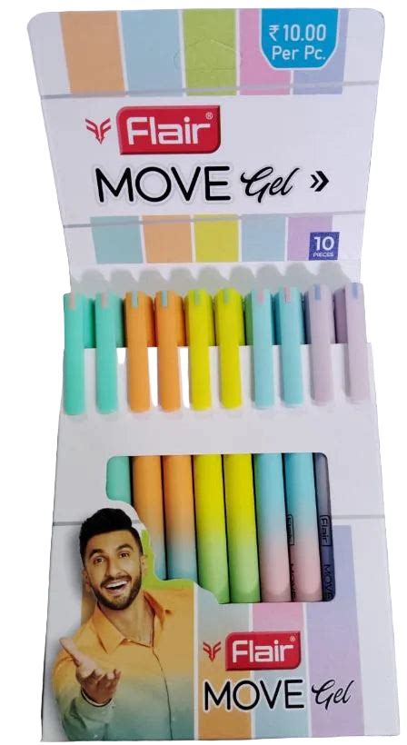 Flair Move Gel Pen – Pack of 10 (Blue) | Smooth & Smudge-Free Gel Writ ...