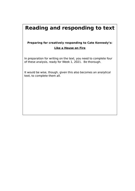 4. Like a House on Fire booklet preparing for the creative task ...