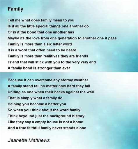 Printable Poems Family
