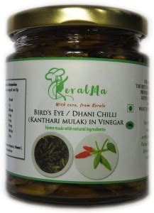 KeralMa Homemade Bird's Eye/Dhani/Thai Chilli/Kanthari in Vinegar Green ...