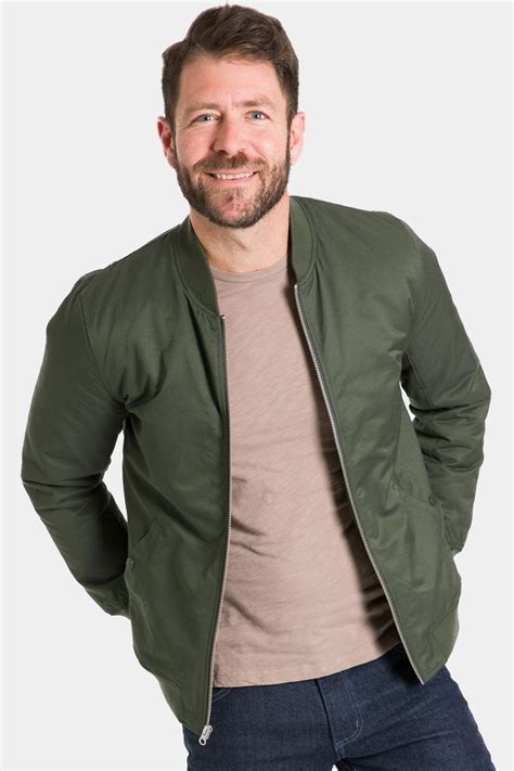 Ash & Erie Dark Green Bomber Jacket for Short Men