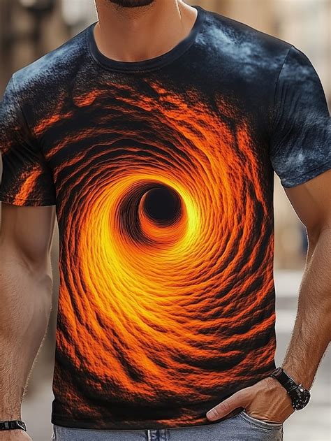 Men's Optical Illusion Abstract 3D T Shirt Short Sleeve T shirt 3D ...