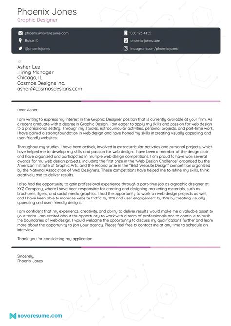 Graphic Design Job Cover Letter Examples