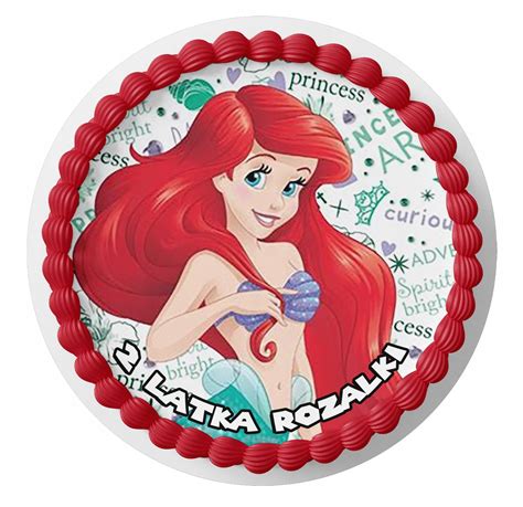 DUŻY OPŁATEK NA TORT 21-30cm - SYRENKA ARIEL + 2x • Cena, Opinie ...